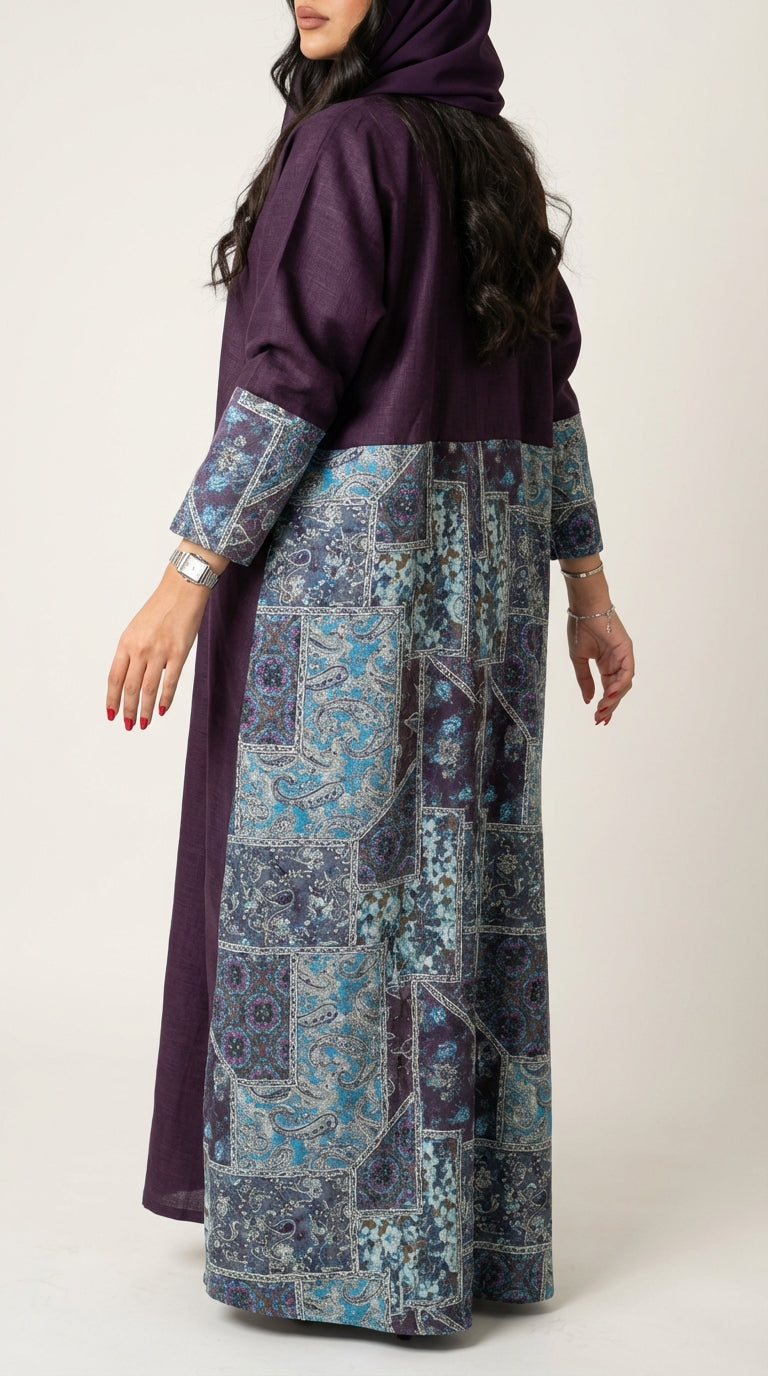 عباية لنن مع تدخيلة جاكار هندي - Image 4