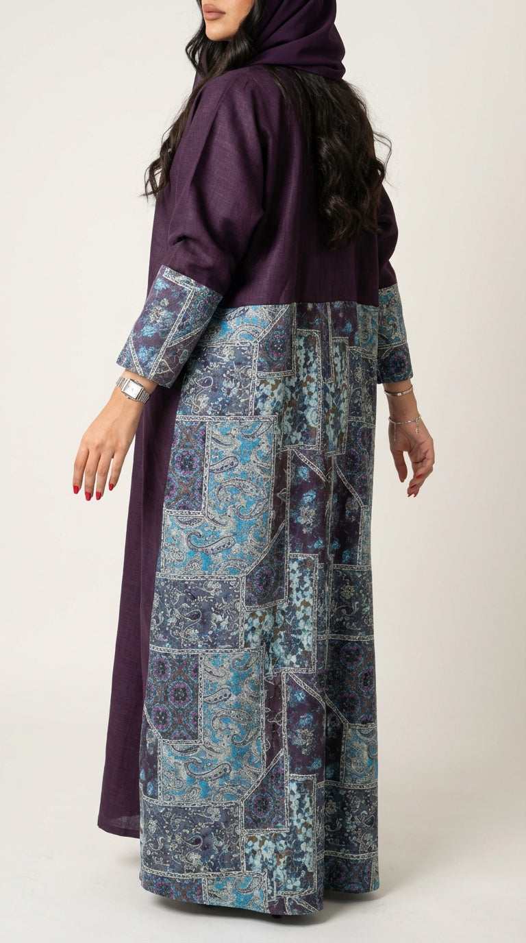 عباية لنن مع تدخيلة جاكار هندي - Image 4