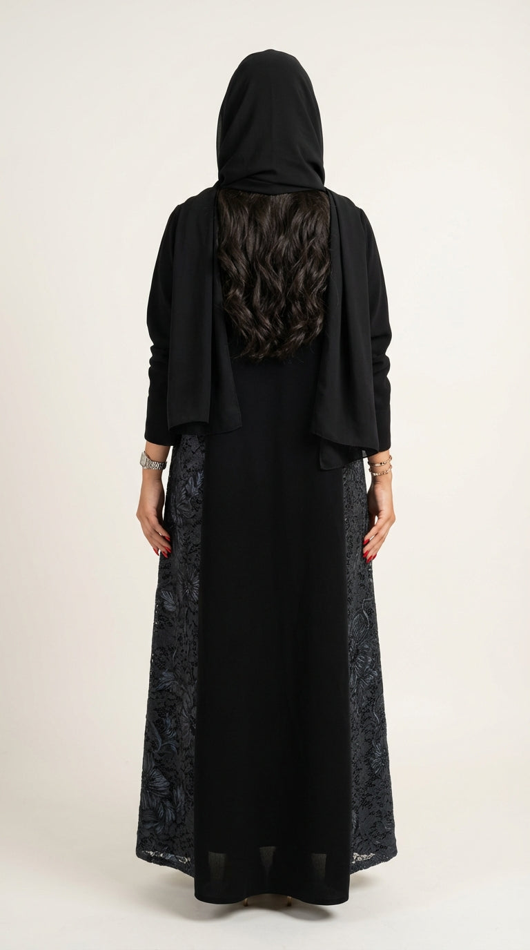 عباية دانتيل اسود - Image 4