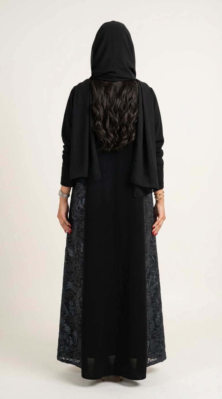 عباية دانتيل اسود - Image 4
