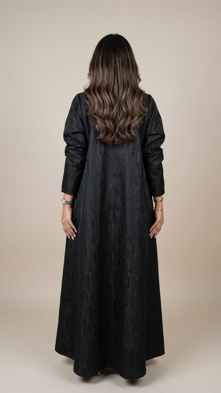 عباية جاكار بأزرار ذهبية - Image 3