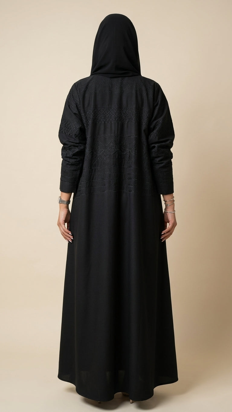 عباية كريب تطريز - Image 4