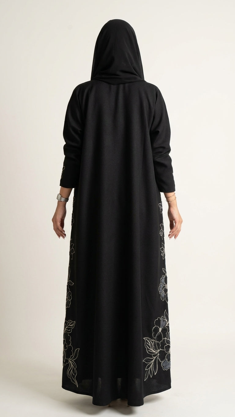 عباية كتان بكلفة وردات - Image 6