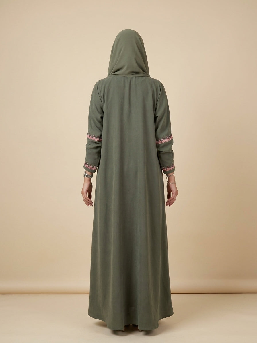 عباية كريب تطريز - Image 4