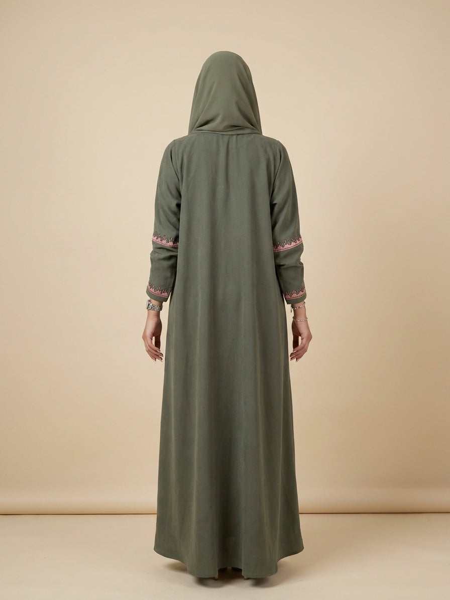 عباية كريب تطريز - Image 4