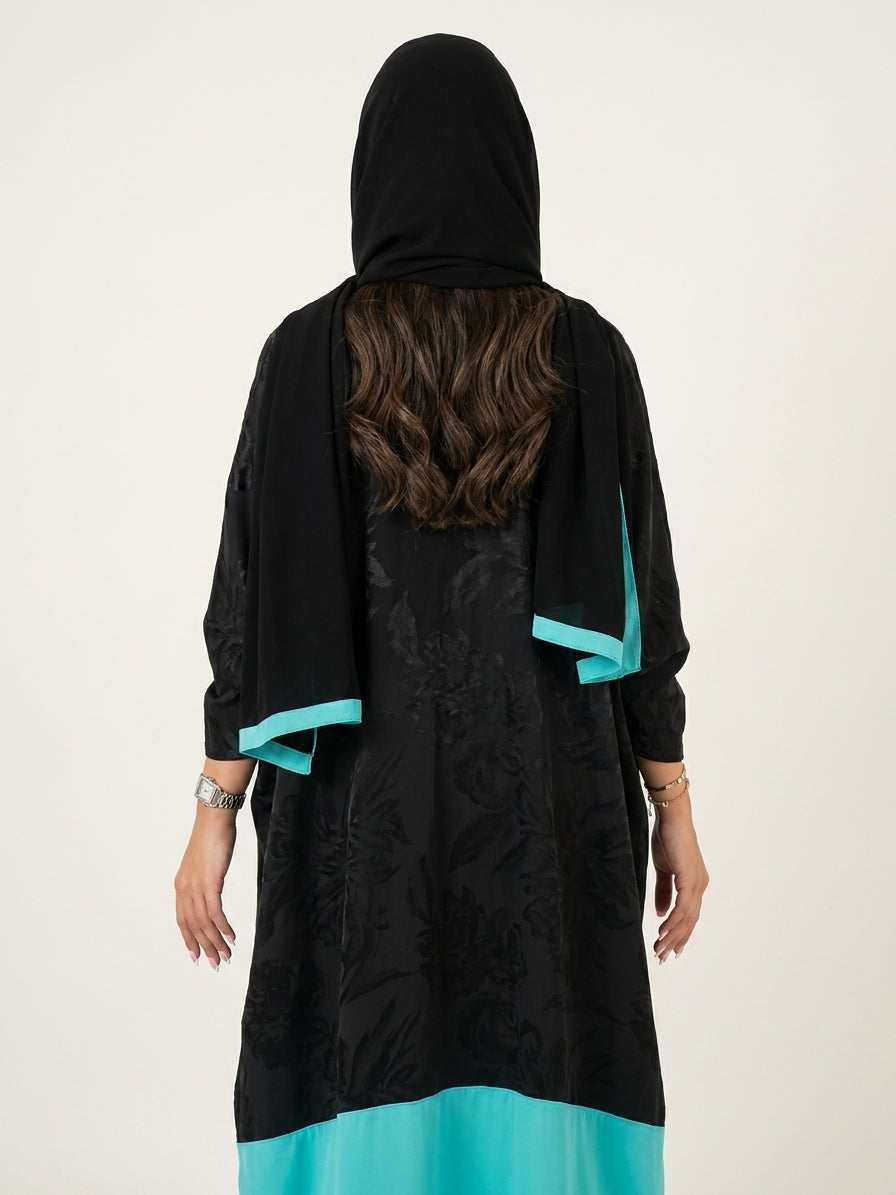 عباية جاكار بتدخيله قماش سادة - Image 4