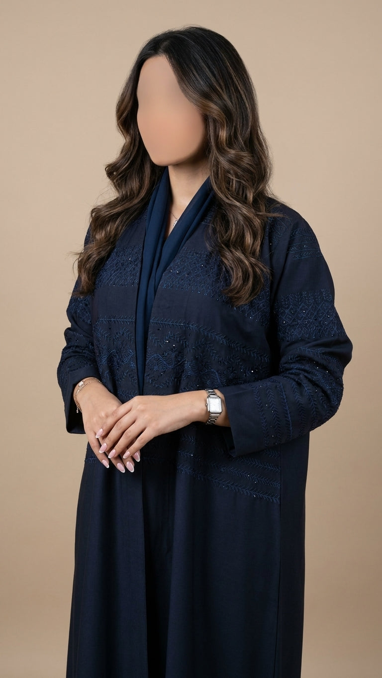 عباية كريب تطريز - Image 2