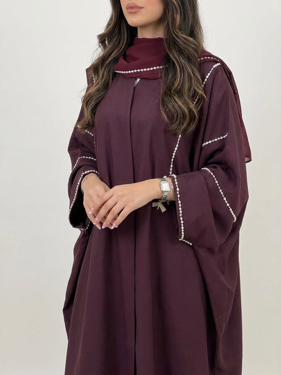 عباية كريب تطريز - Image 2