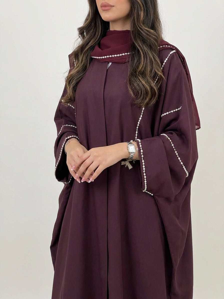 عباية كريب تطريز - Image 2