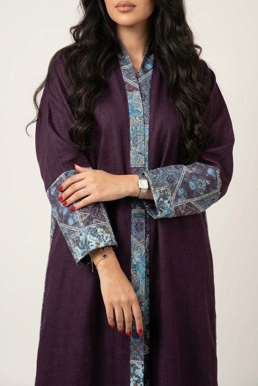 عباية لنن مع تدخيلة جاكار هندي - Image 1