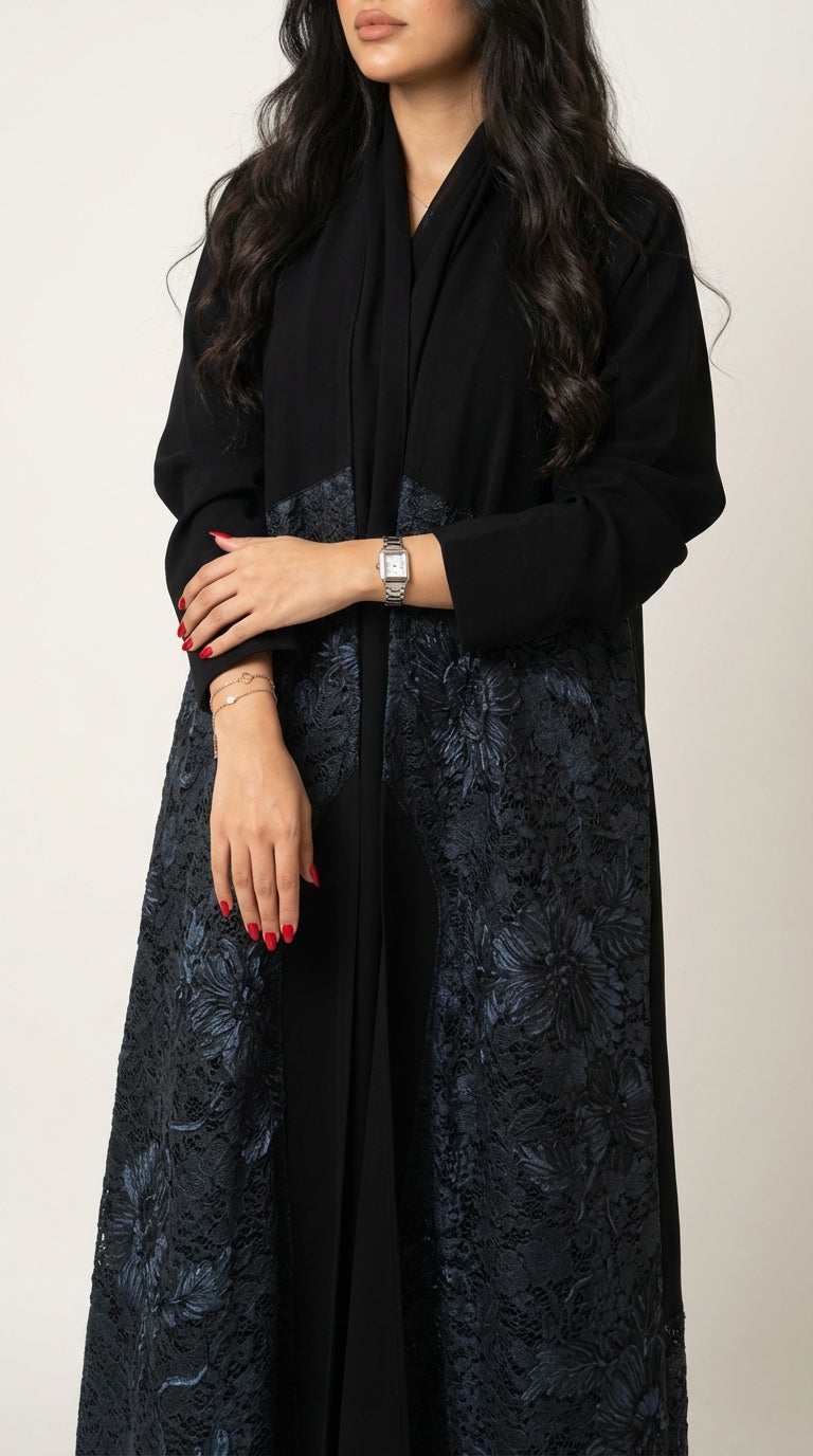 عباية دانتيل اسود - Image 1