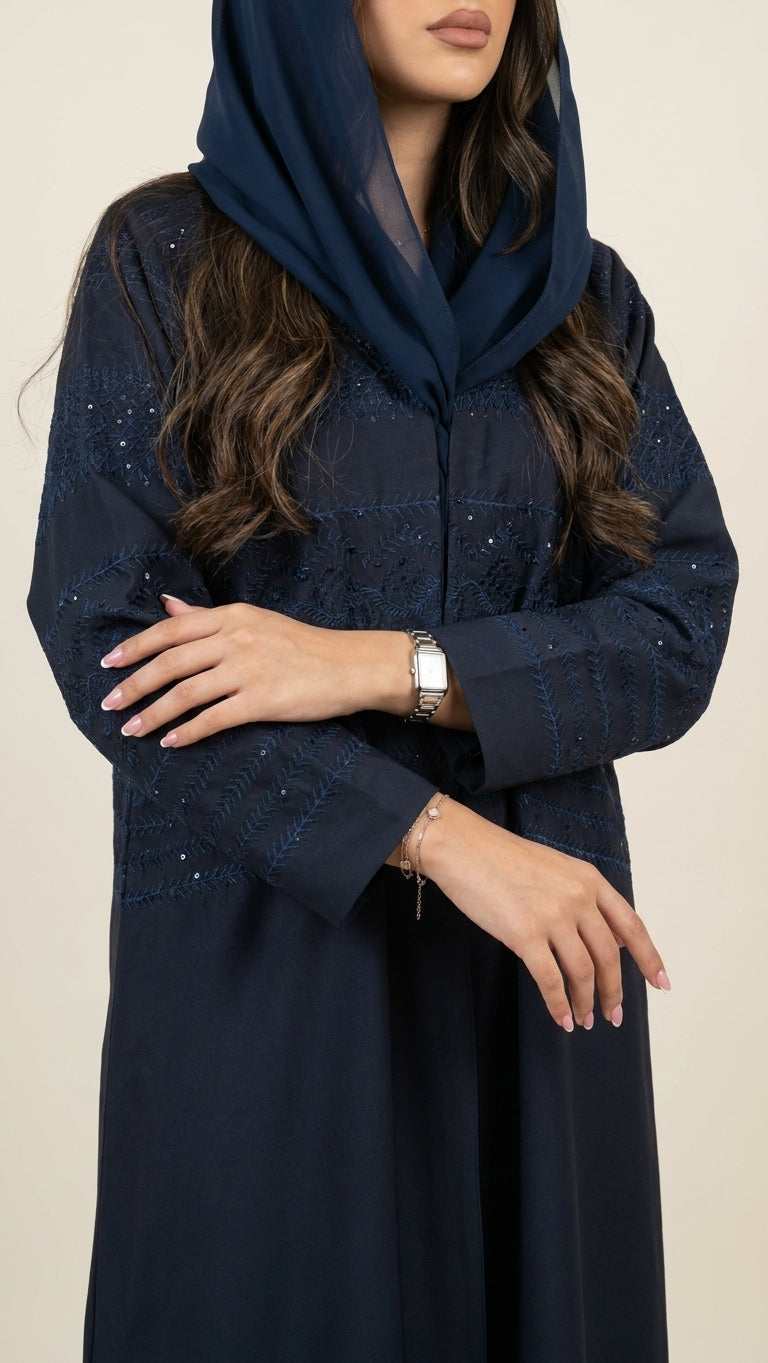 عباية كريب تطريز - Image 1