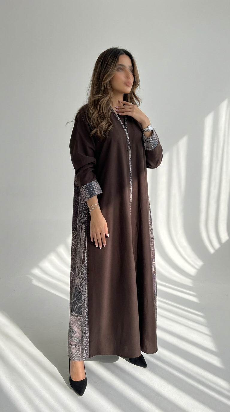 عباية لنن مع تدخيلة لنن طباعة - Image 2