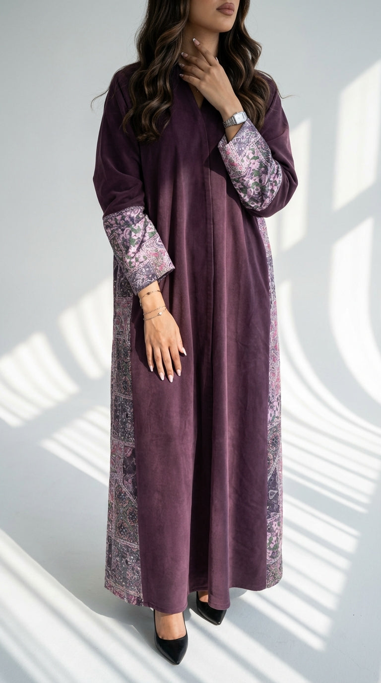 عباية لنن مع تدخيلة لنن طباعة - Image 1