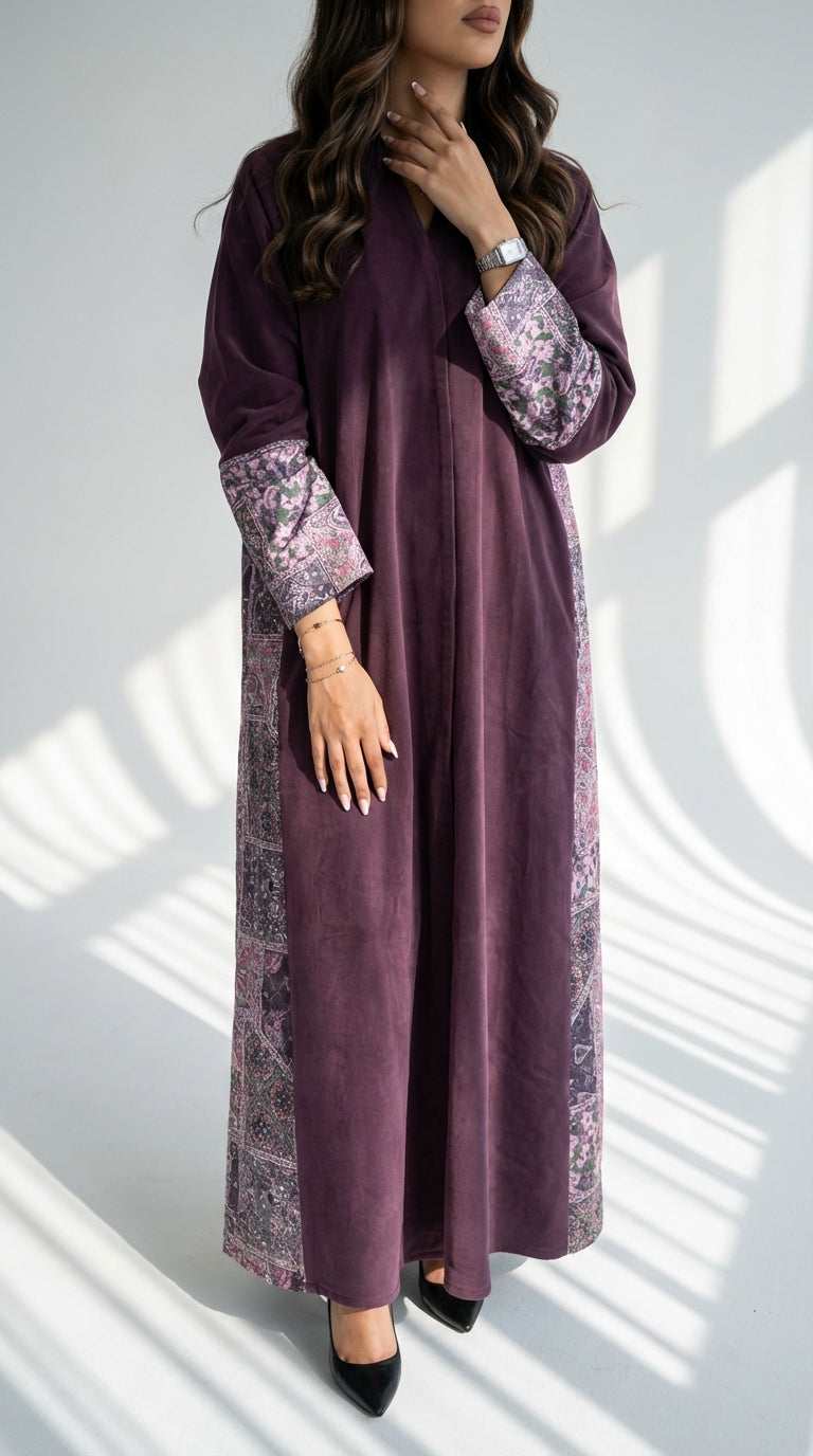 عباية لنن مع تدخيلة لنن طباعة - Image 1