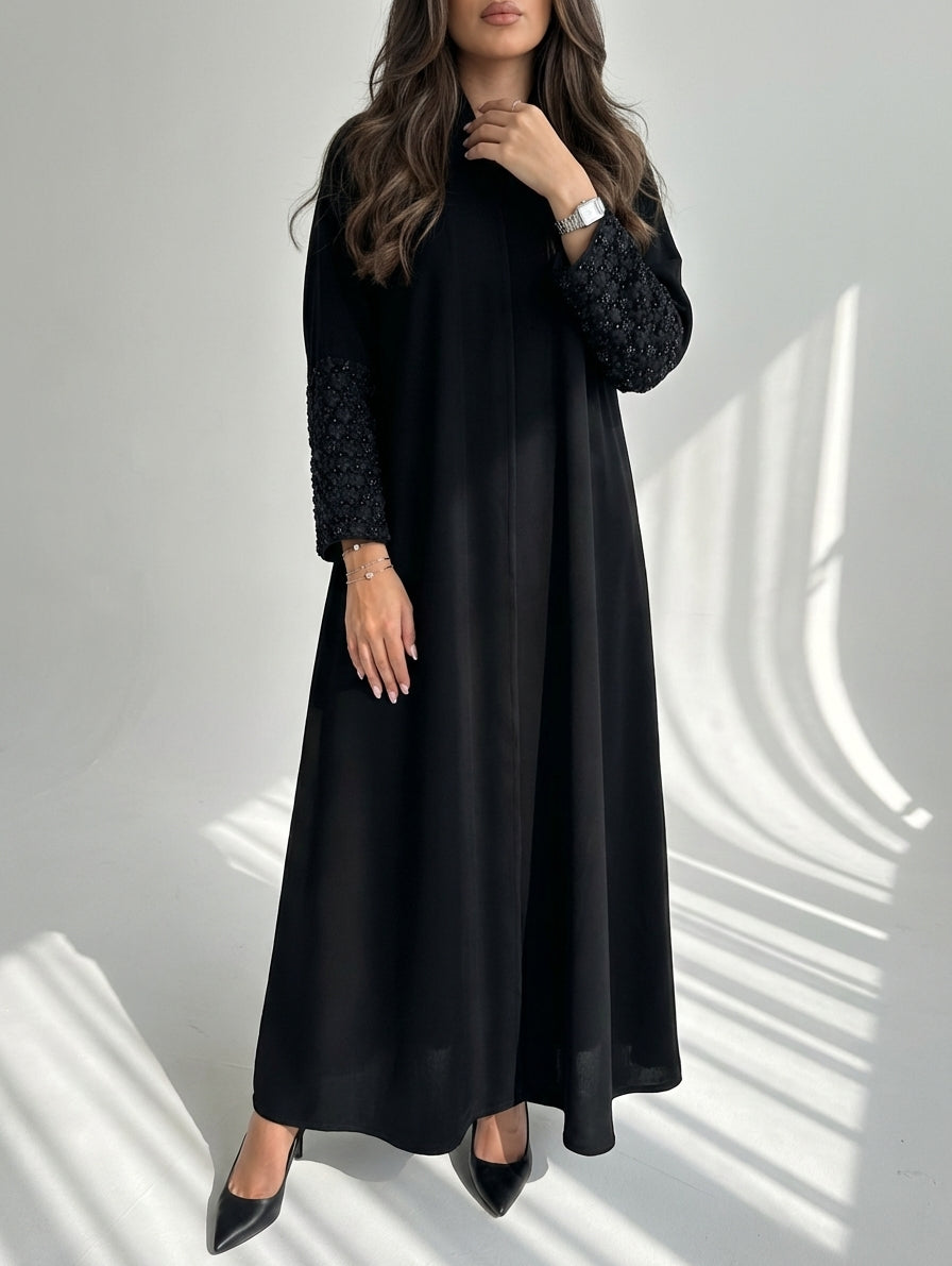 عباية كريب بشك وردات - Image 1