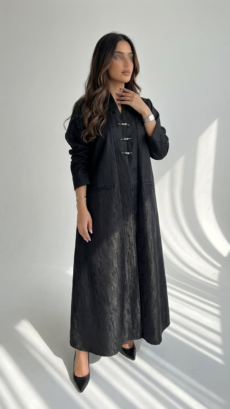 عباية جاكار بأزرار ذهبية - Image 1