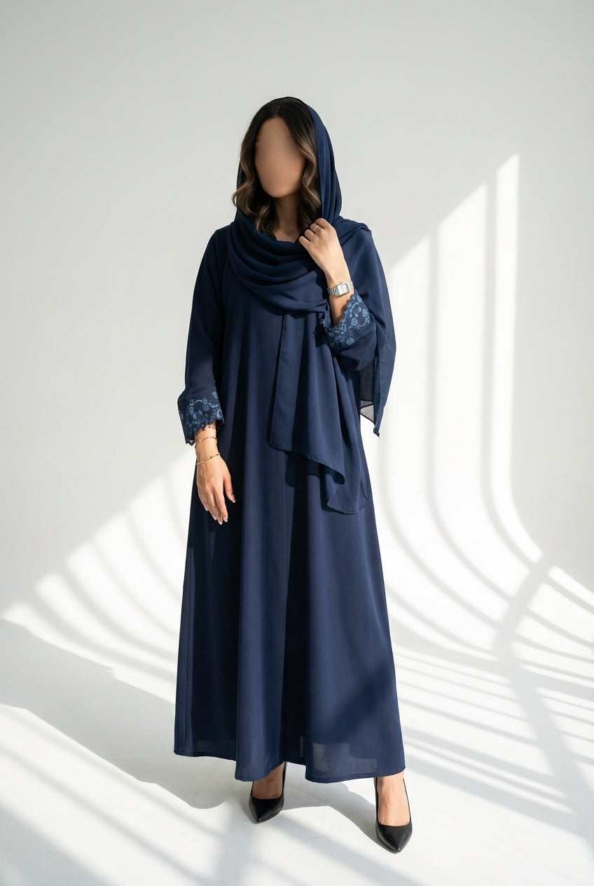 عباية كريب بتدخيلة كلفة تطريز - Image 1