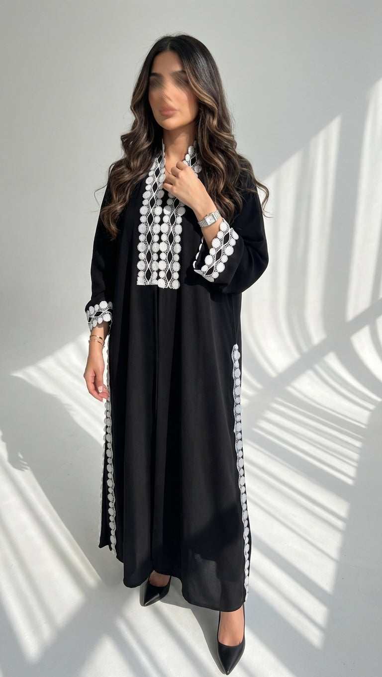 عباية بتدخيلة كلفة تطريز - Image 1