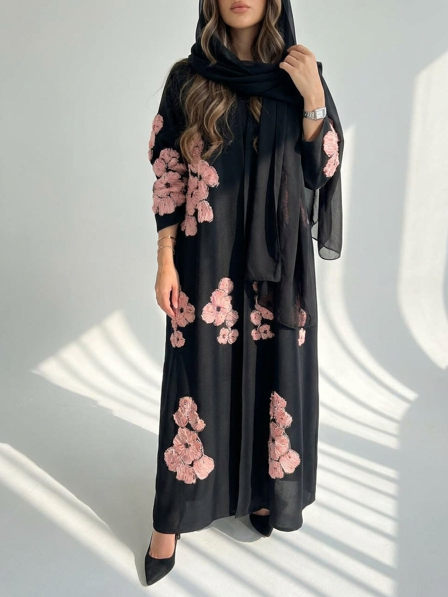 عباية بكلفة وردات - Image 1