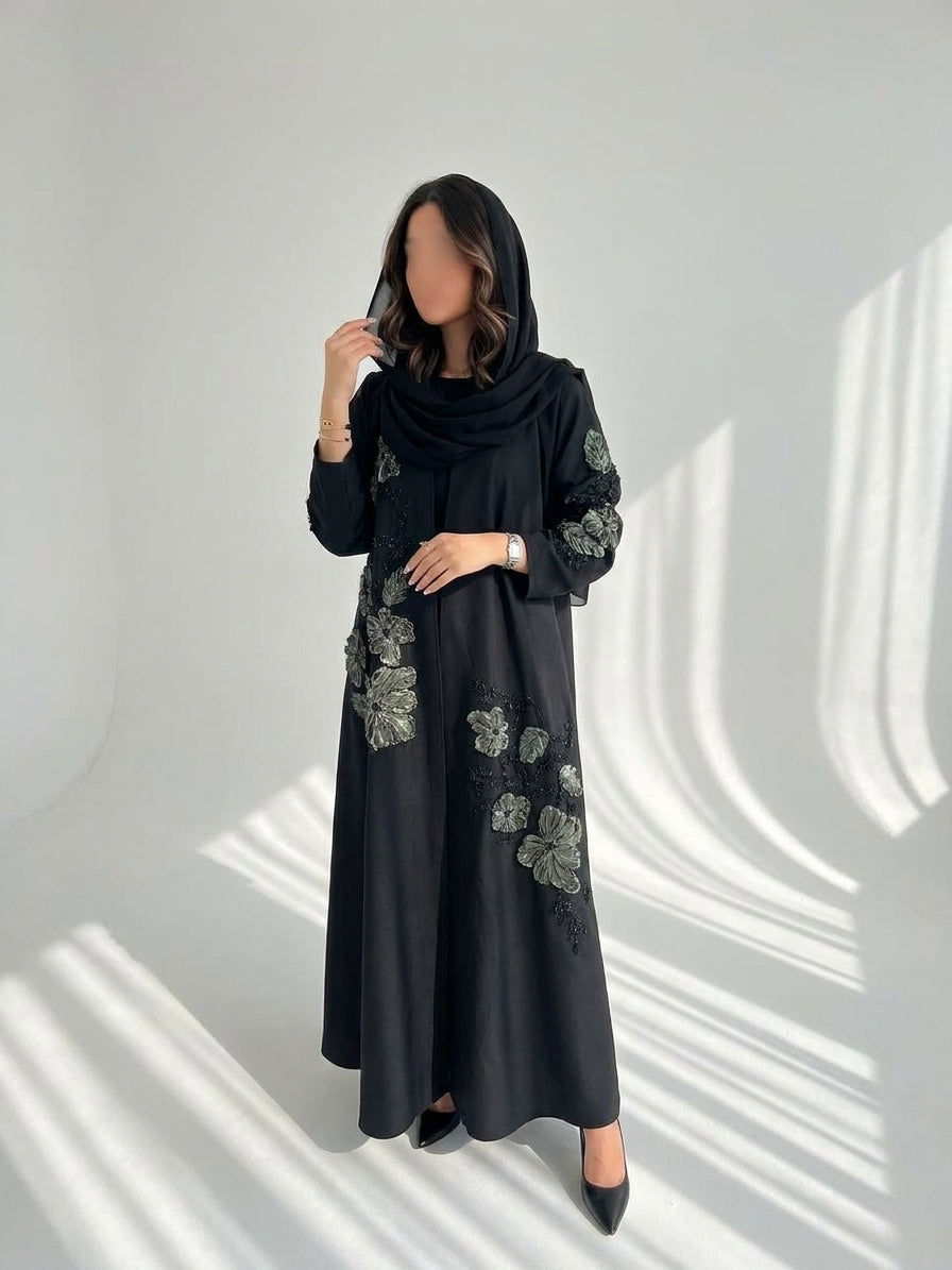 عباية بتدخيلة كلفة وردات بشك - Image 1