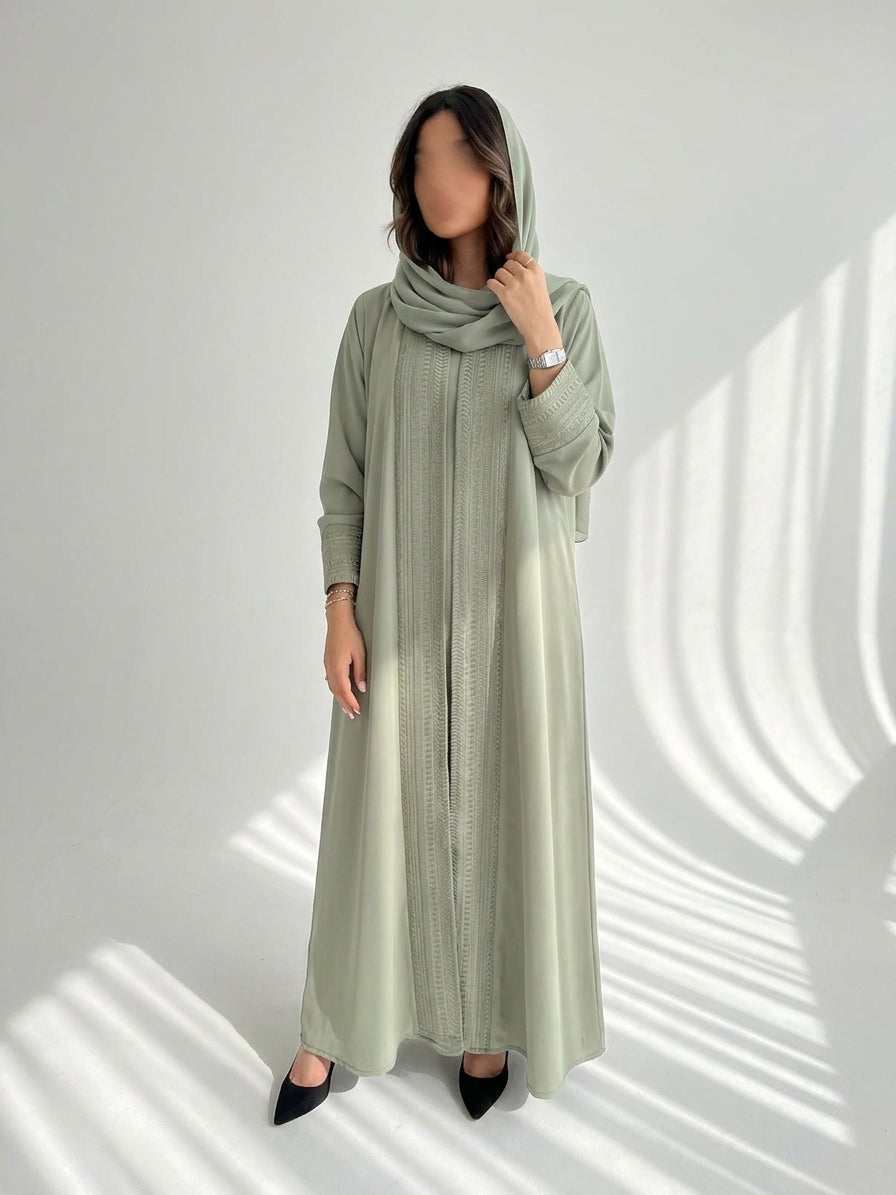عباية صيفيه خفيفه بتطريز بالامام - Image 1