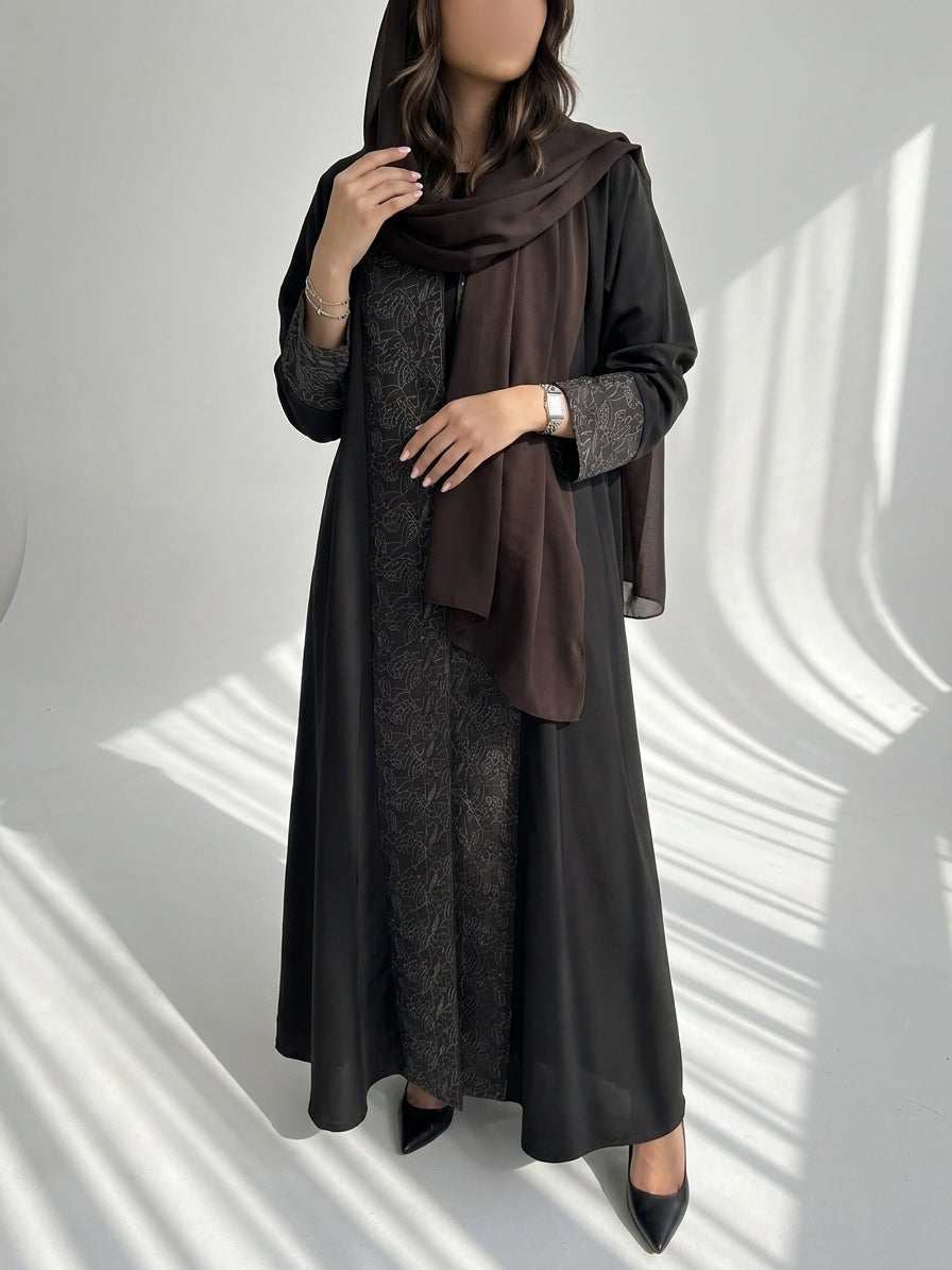 عباية تطريز بالامام الاكمام - Image 1