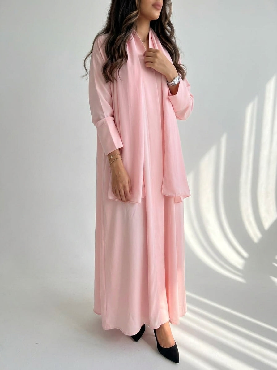 عباية كريب بيسك|Basic Crepe Abaya - Image 1