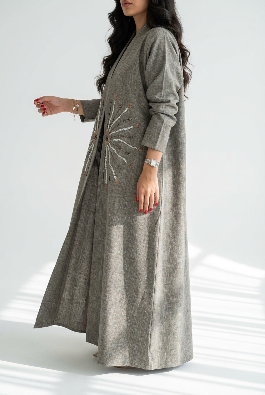 عباية بليزر لنن وشك يدوي - Image 2