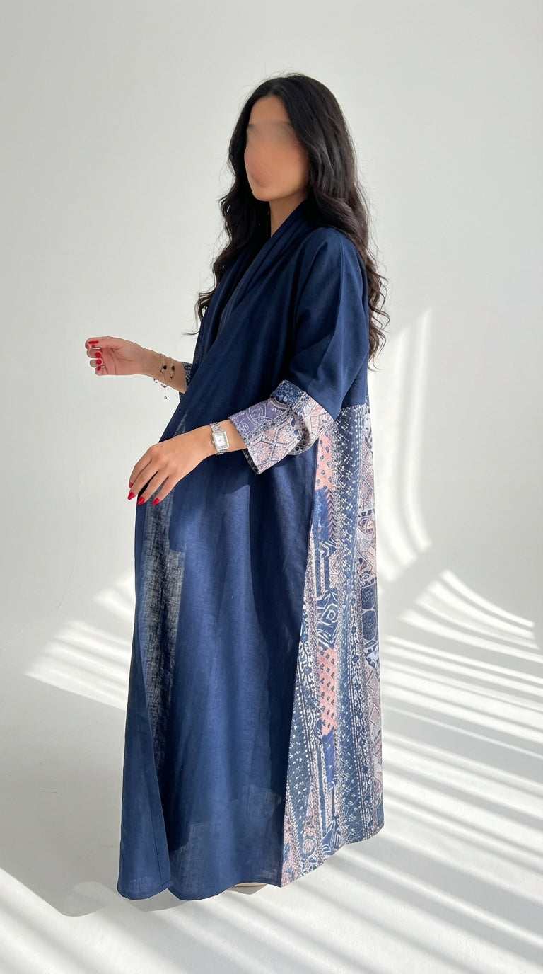 عباية لنن مع تدخيلة جاكار هندي - Image 2