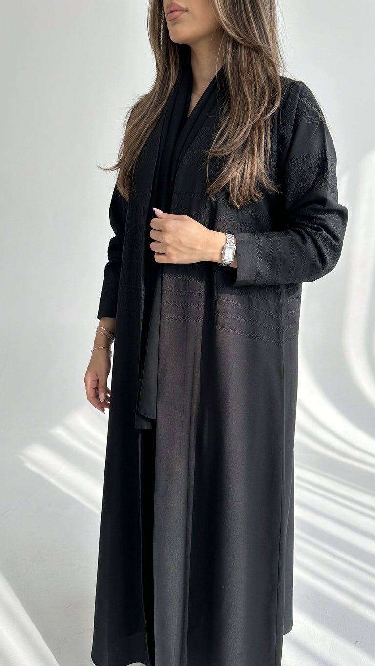 عباية كريب تطريز - Image 2