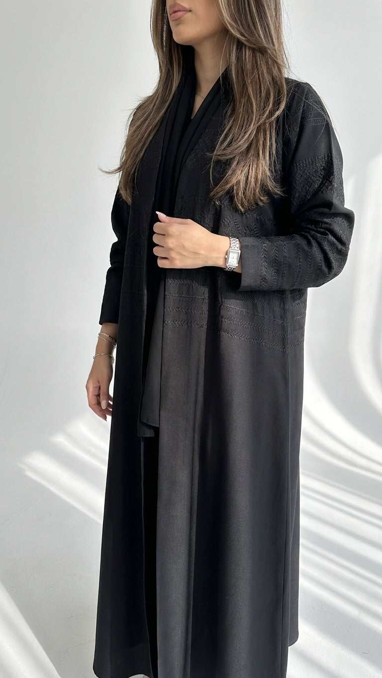 عباية كريب تطريز - Image 2
