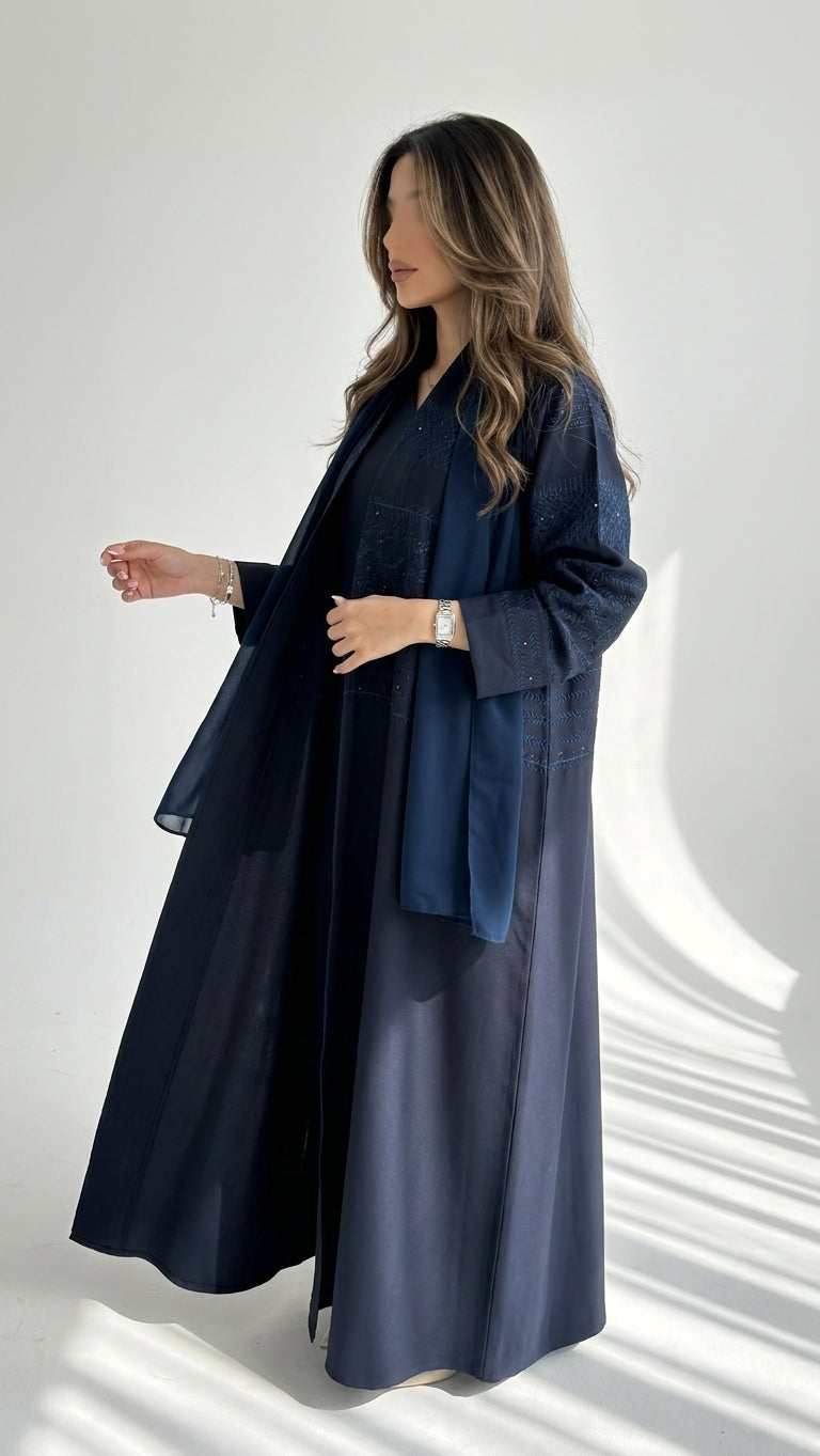 عباية كريب تطريز - Image 3
