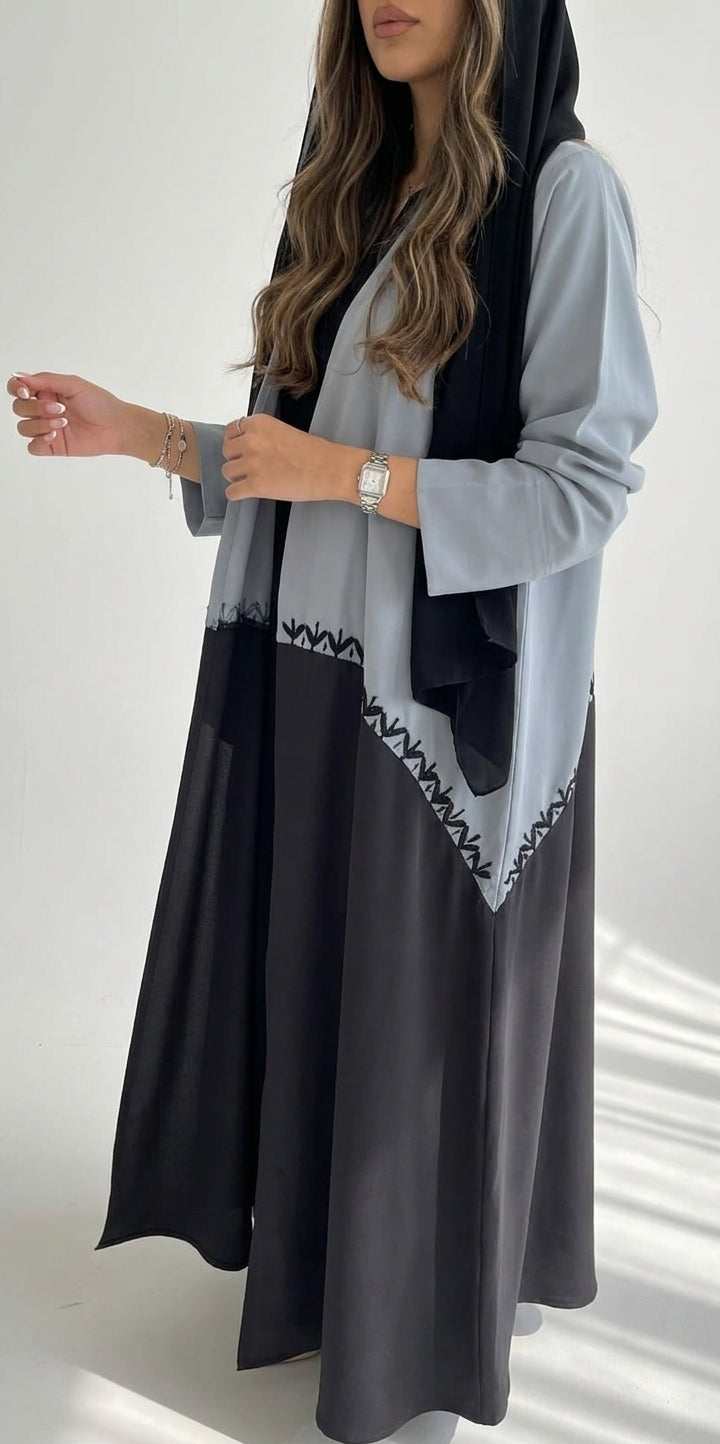 عباية بتدخيلة لونين وشك يدوي - Image 2