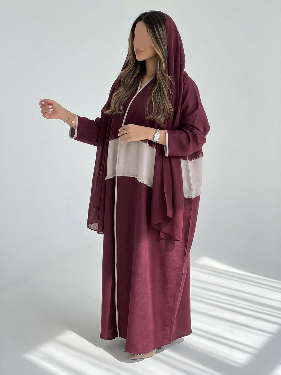 عباية بتدخيلة لينن - Image 3