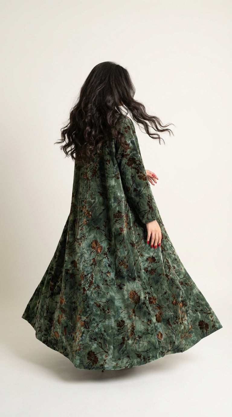 عباية بليزر جاكار منقوش - Image 4