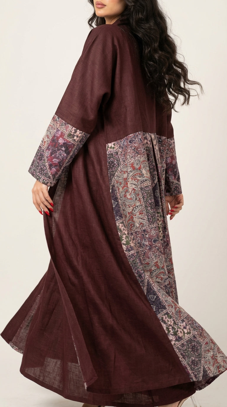 عباية لنن مع تدخيلة جاكار هندي - Image 4