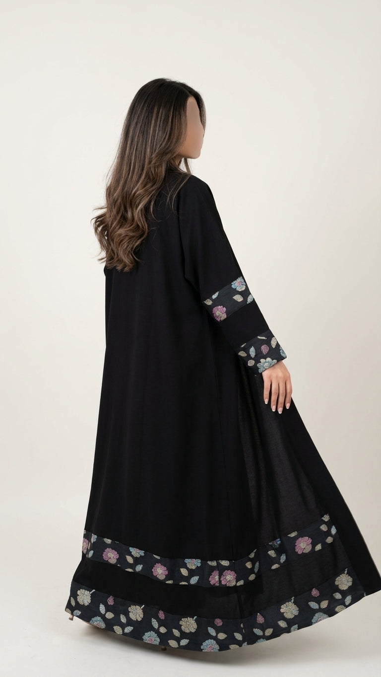 عباية بتدخيلة لينن تطريز - Image 3