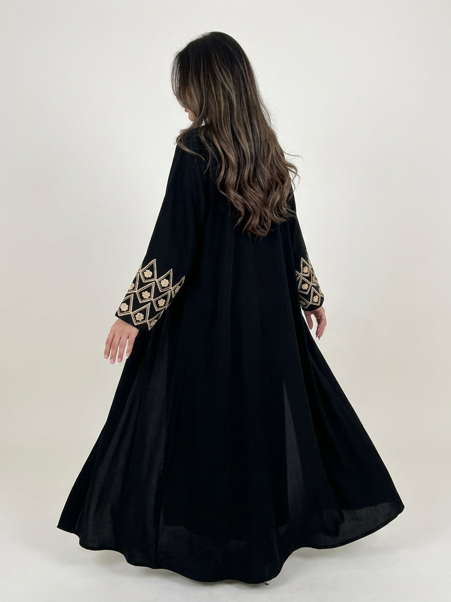 عباية كريب تطريز - Image 4