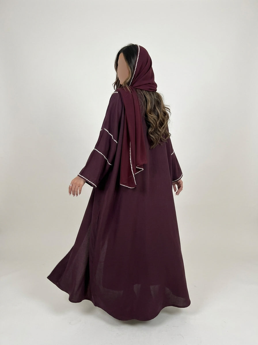 عباية كريب تطريز - Image 3