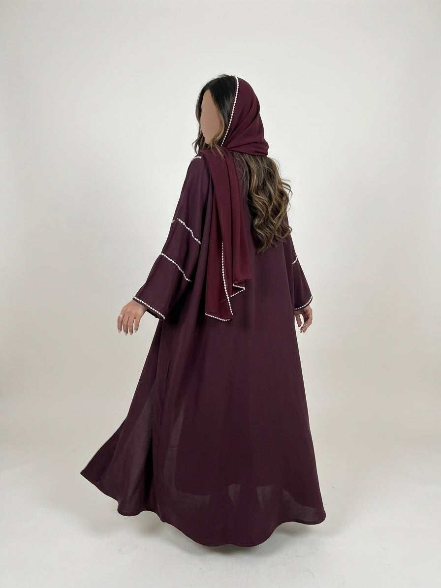 عباية كريب تطريز - Image 3