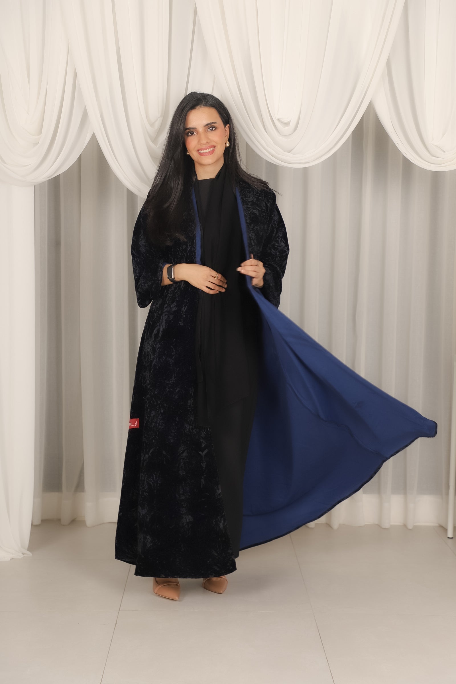 MW1770 - عباية مخمل مشجرة - Aya