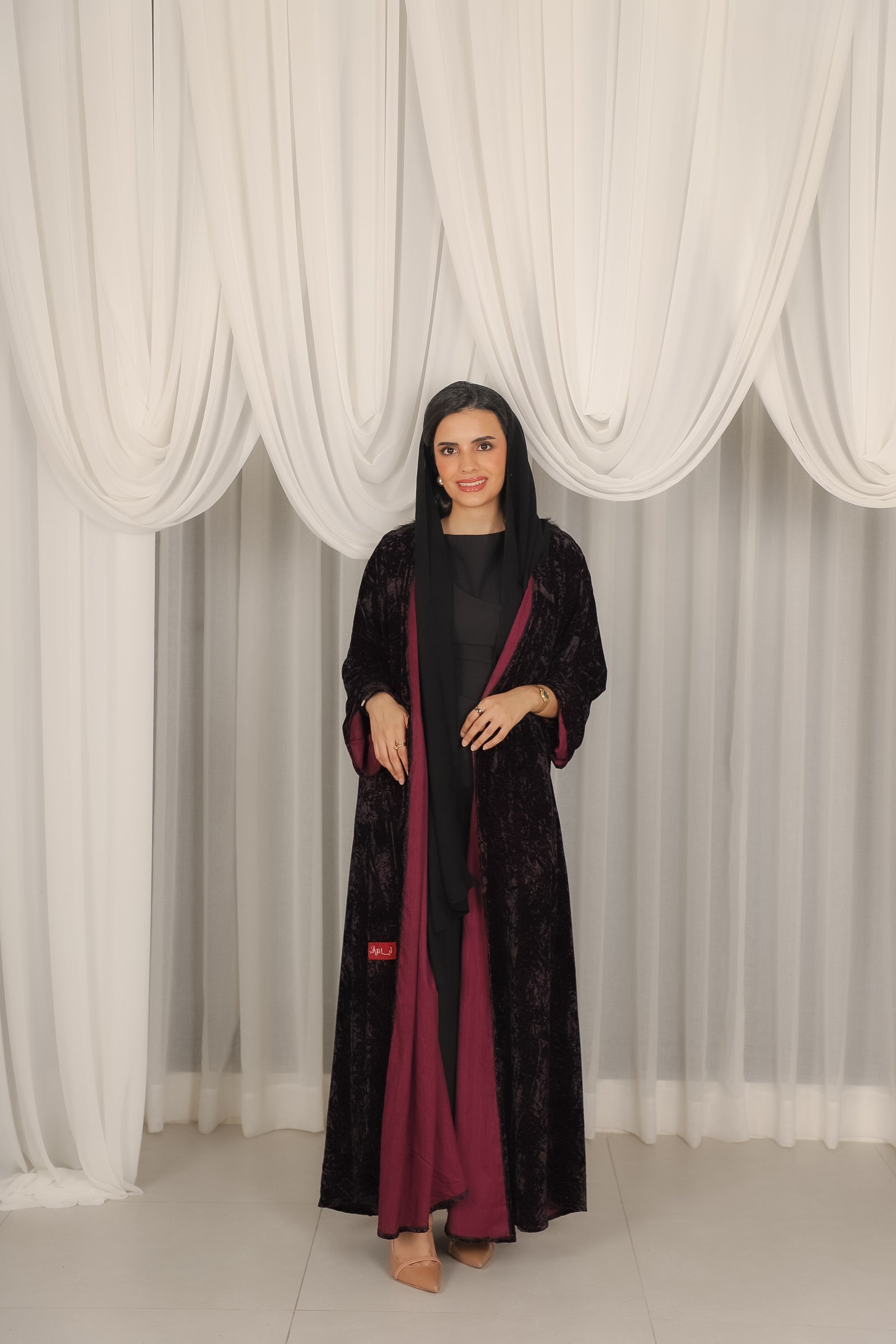 MW1771 - عباية مخمل مشجرة - Aya