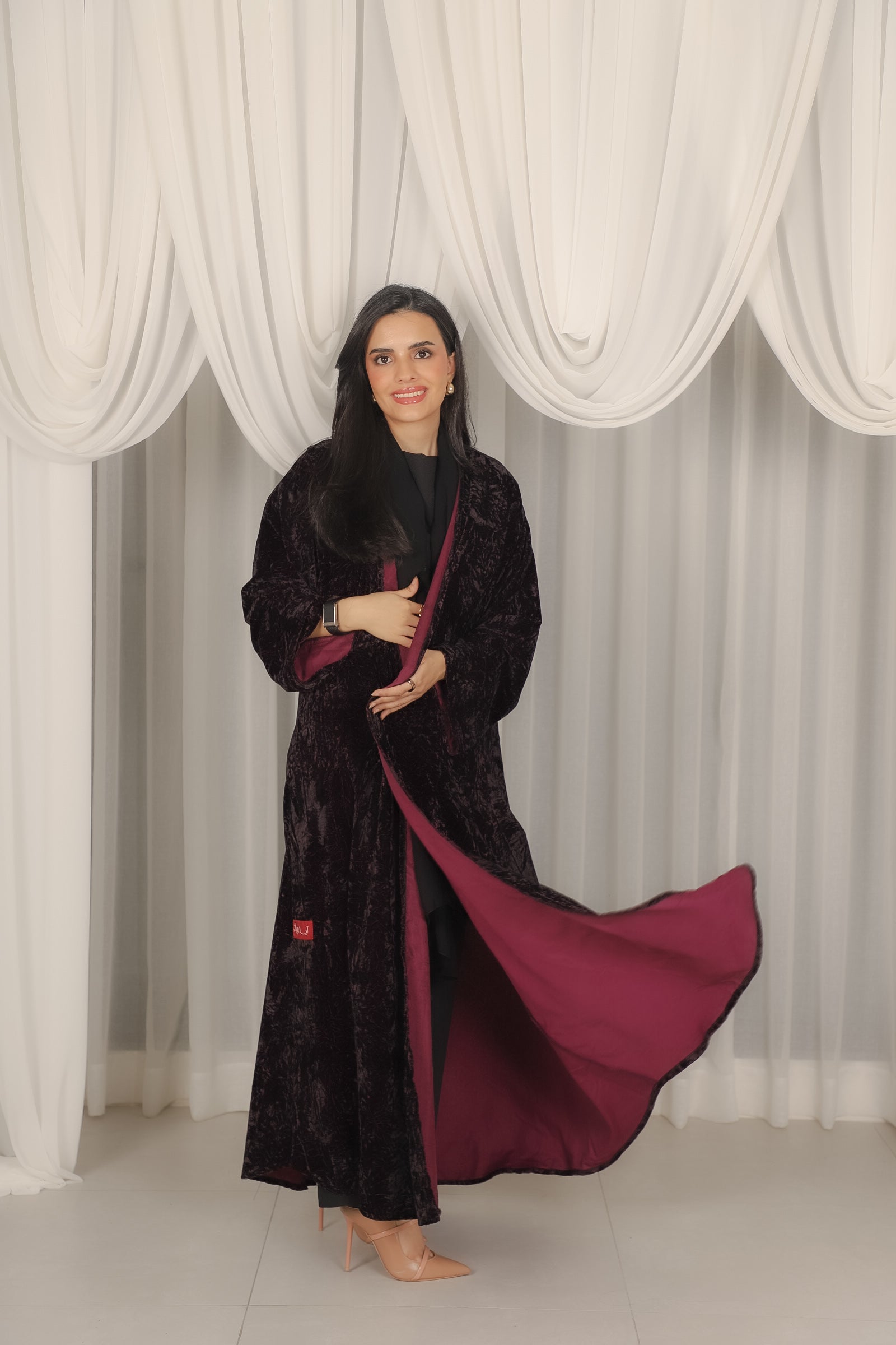 MW1771 - عباية مخمل مشجرة - Aya