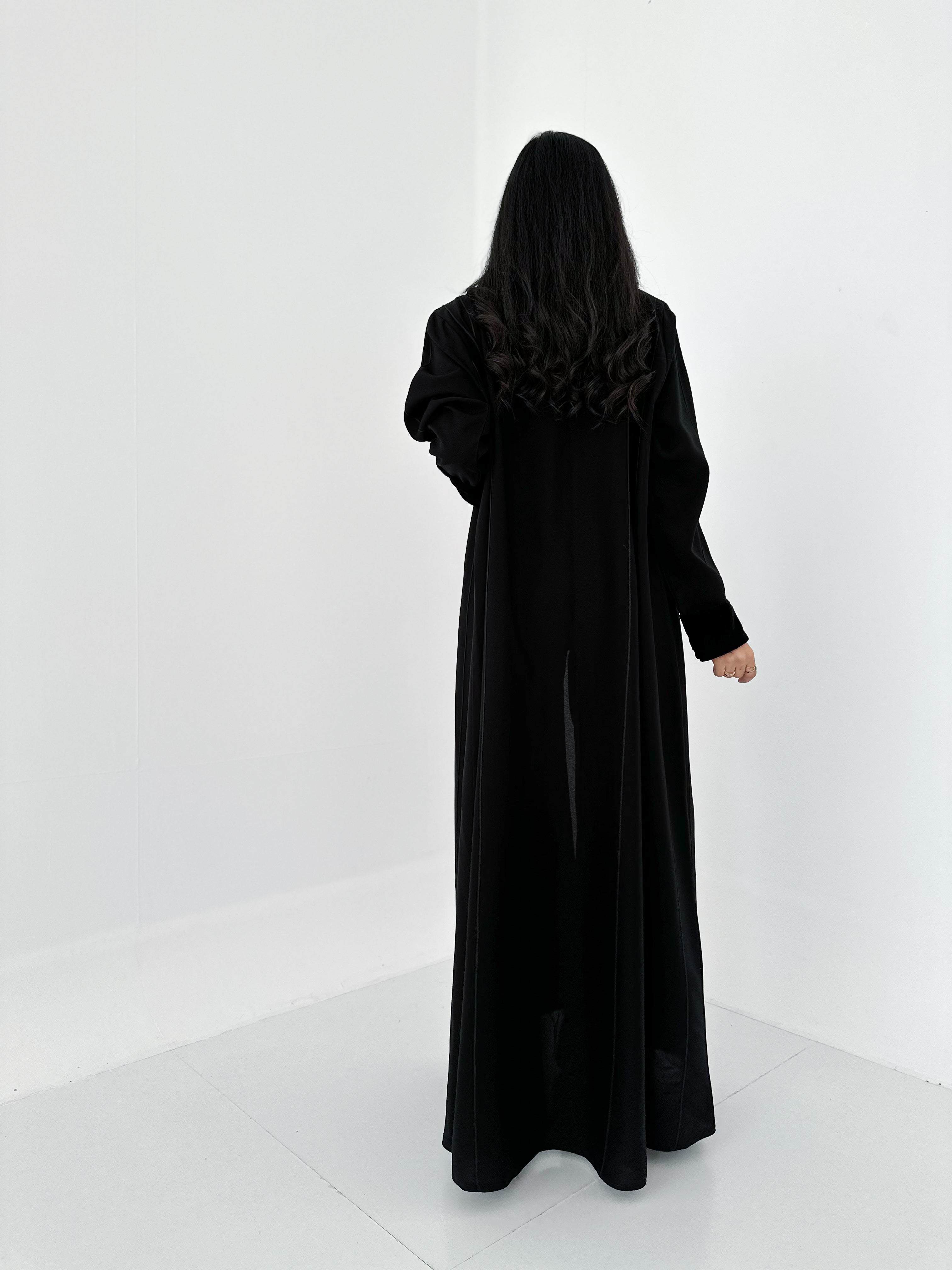 MW978 - كريب مع مخمل ربع كلوش - Aya