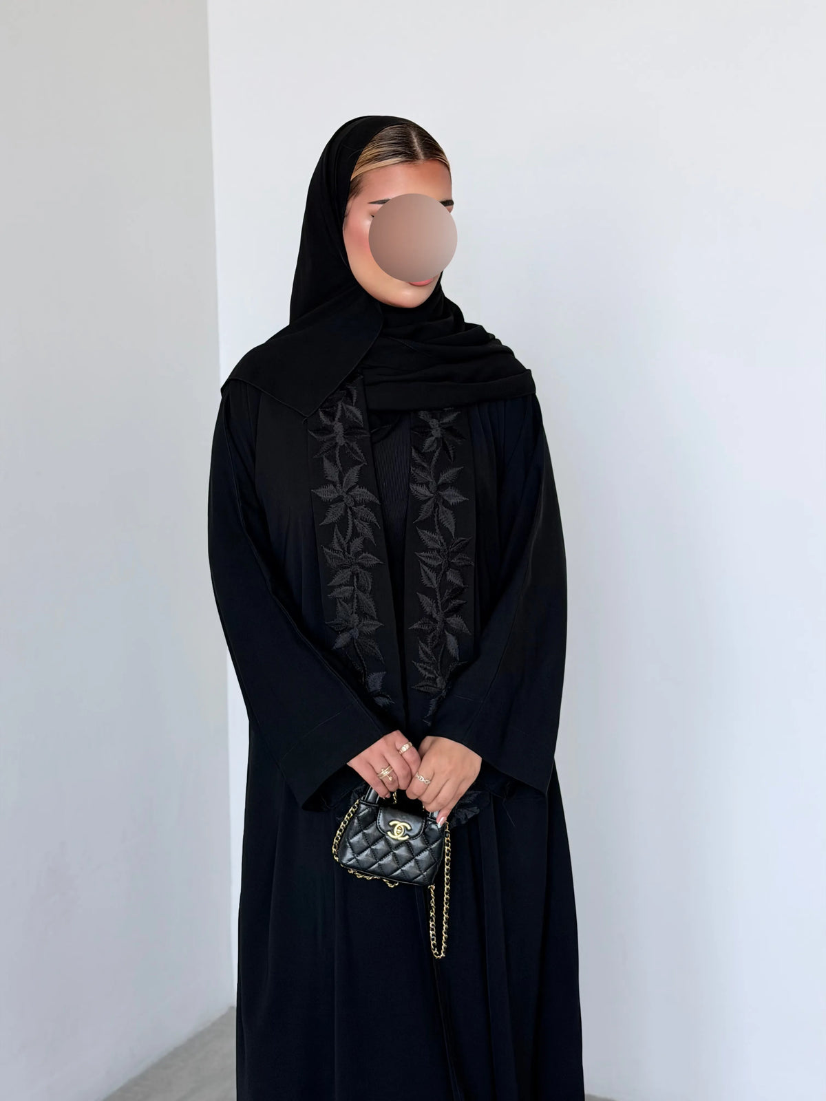 MWT4074 - عباية تطريز سوداء - Aya