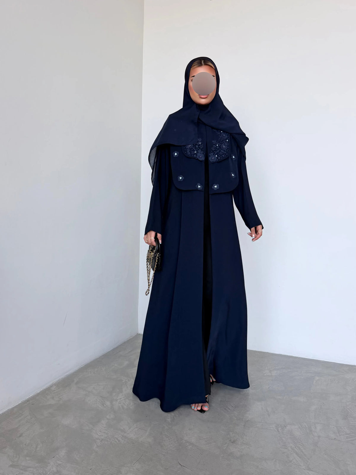 MWT4149 - عباية كحلي مطرزة - Aya