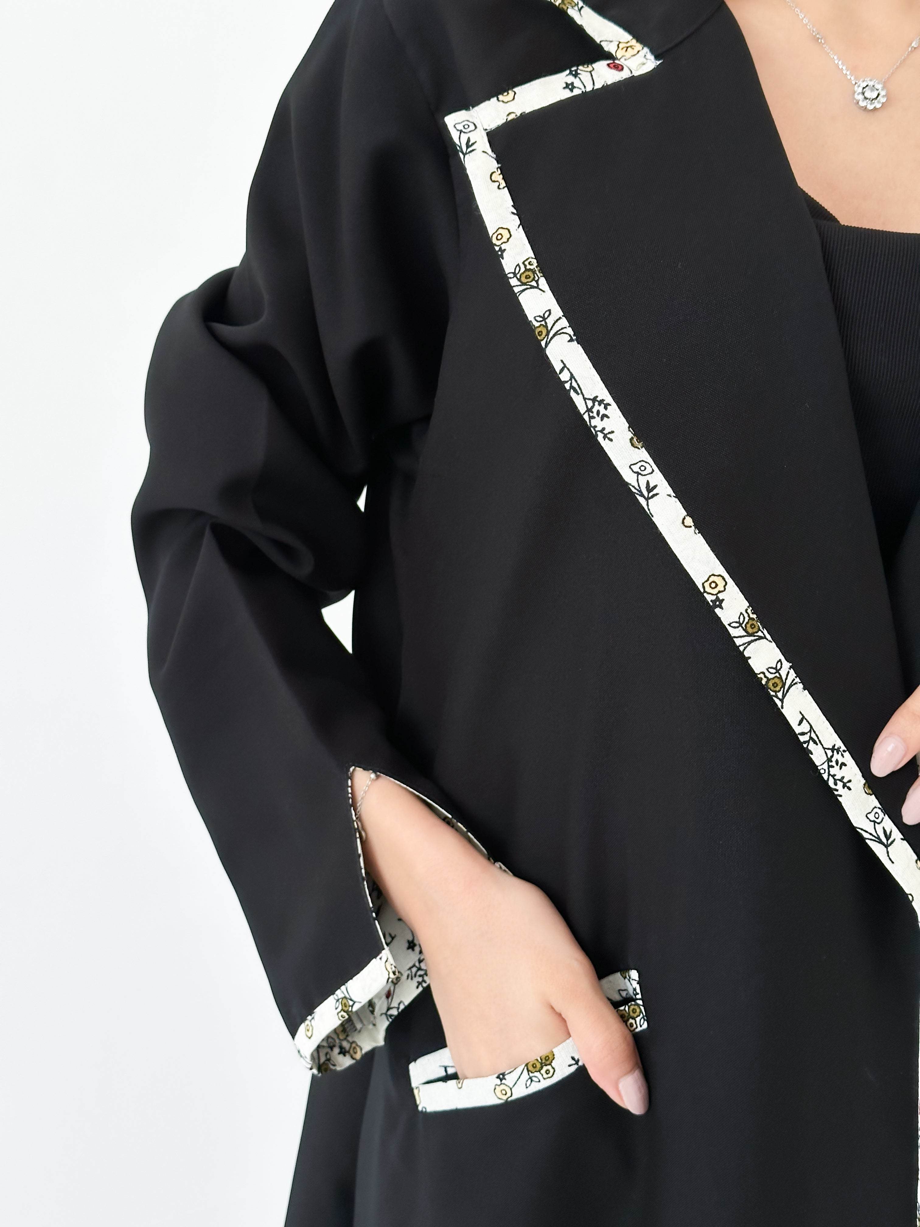 MW1020 - كتان نص كلوش مع ياقه - Aya