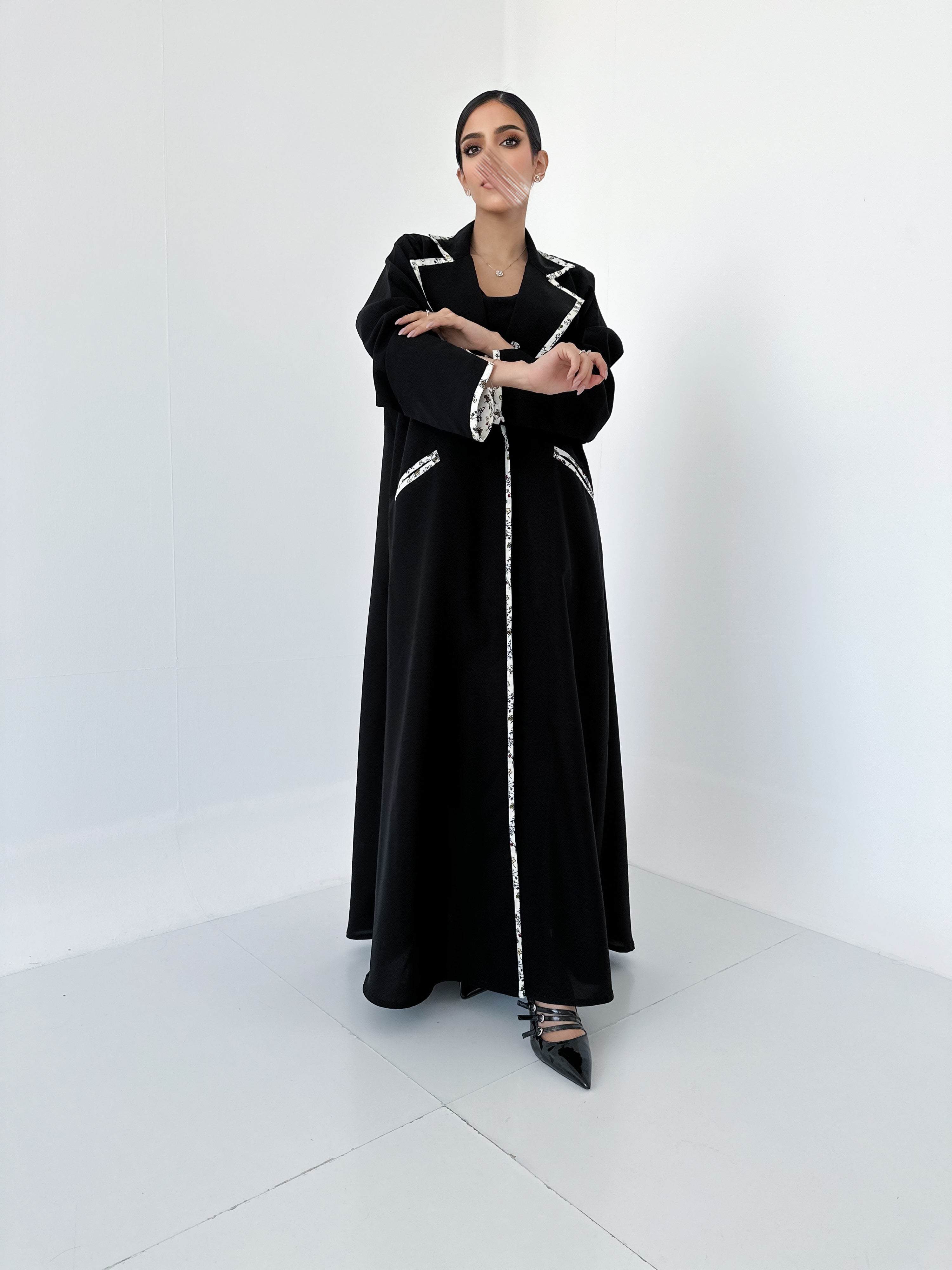 MW1020 - كتان نص كلوش مع ياقه - Aya