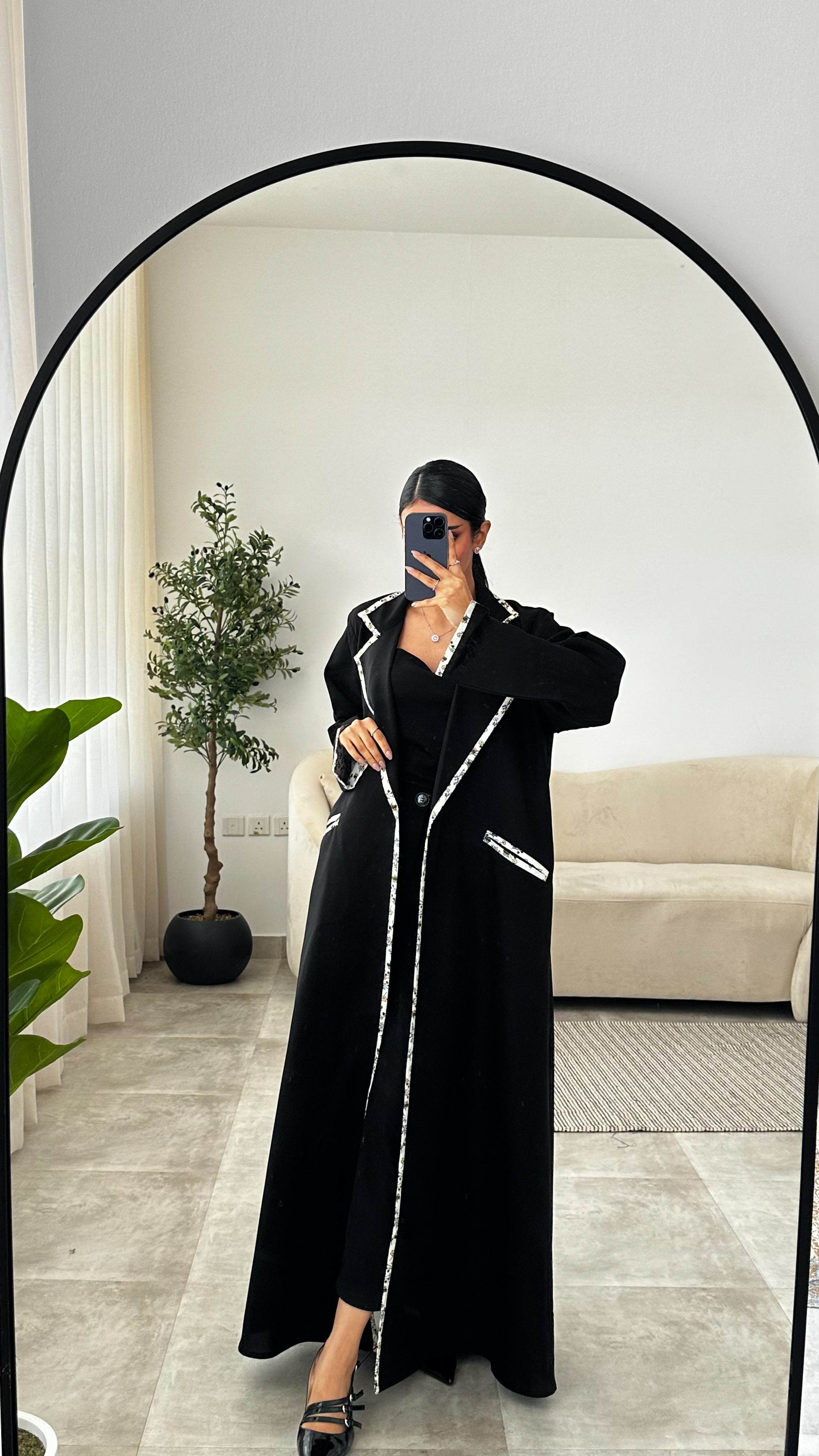 MW1020 - كتان نص كلوش مع ياقه - Aya